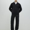 Black Regular Fit Funnel Neck Sweatshirt