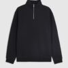 Black Regular Fit Funnel Neck Sweatshirt