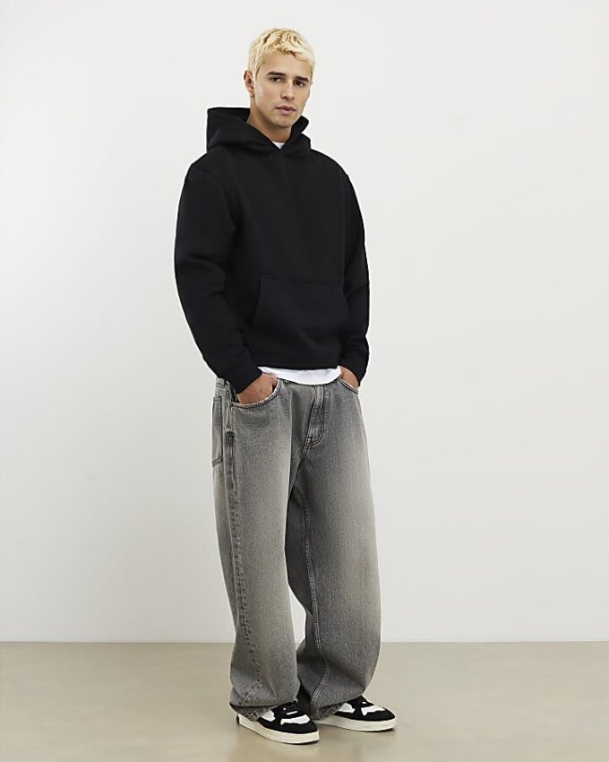 Black Regular Fit Hoodie