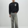 Black Regular Fit Japanese Snake Sweatshirt