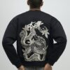 Black Regular Fit Japanese Snake Sweatshirt