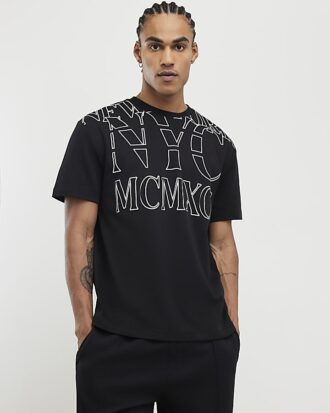 Black Regular Fit NYC MCMXII T-Shirt