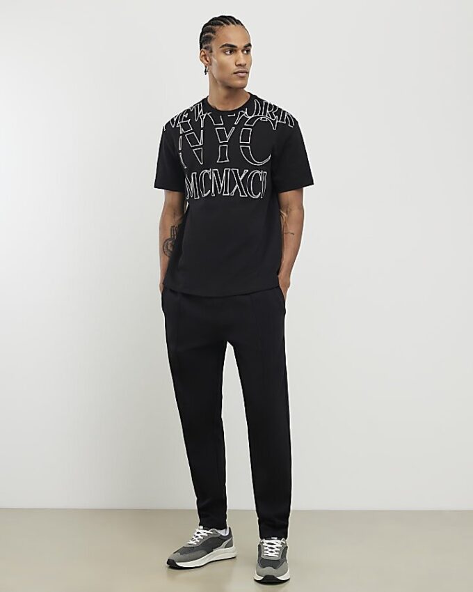 Black Regular Fit NYC MCMXII T-Shirt