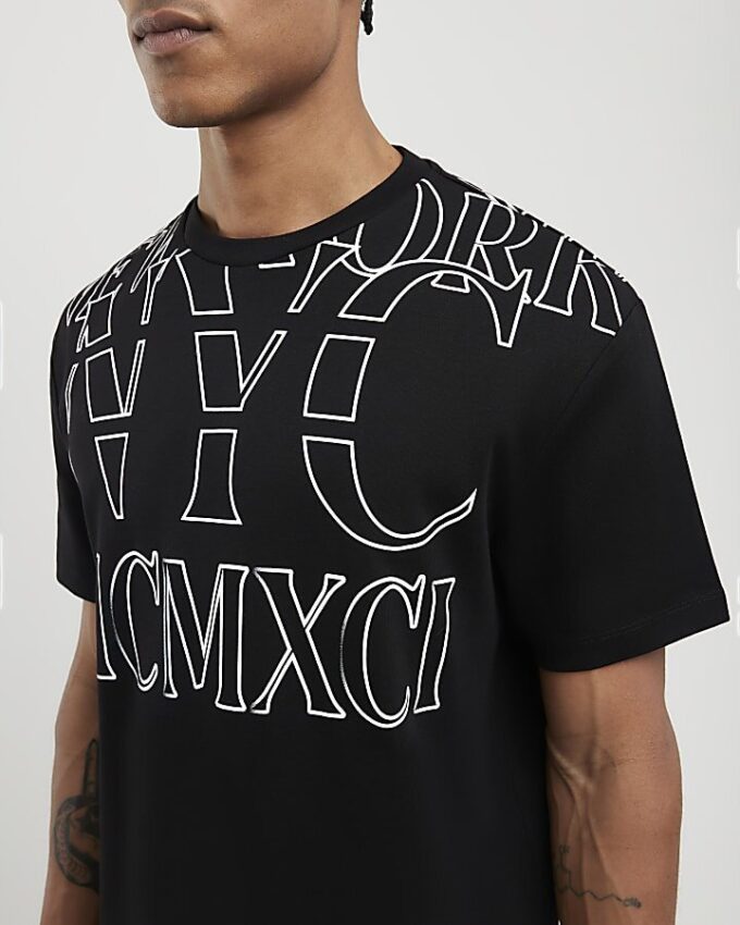 Black Regular Fit NYC MCMXII T-Shirt
