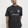 Black Regular Fit Pinstripe Football T-Shirt