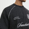 Black Regular Fit Pinstripe Football T-Shirt