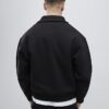 Black Regular Fit Ribbed Sweatshirt