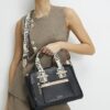 Black RI Monogram Grab Handle Tote Bag