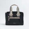 Black RI Monogram Grab Handle Tote Bag
