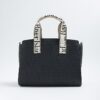 Black RI Monogram Grab Handle Tote Bag