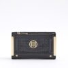 Black RR Monogram Embossed Mini Purse