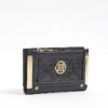Black RR Monogram Embossed Mini Purse