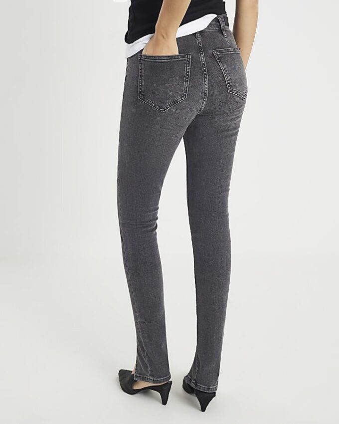 Black Seam Detail Skinny Jeans
