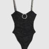Black Shaping Embellished Swimsuit