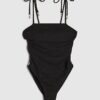 Black Shell Side Trim Swimsuit