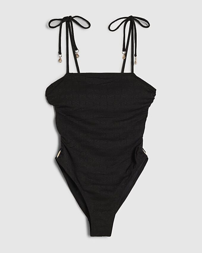 Black Shell Side Trim Swimsuit
