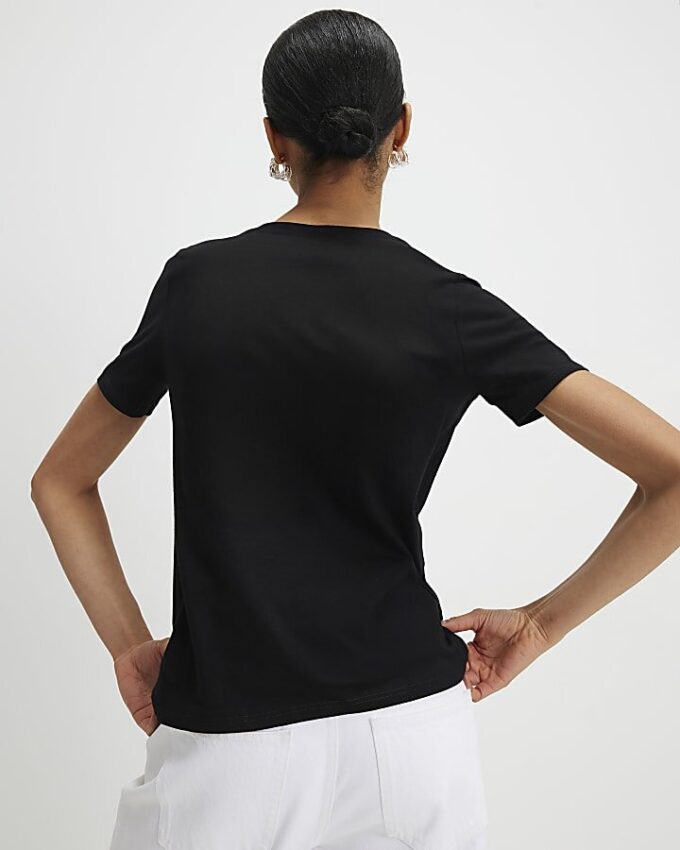 Black Sketchy Face Foil T-Shirt