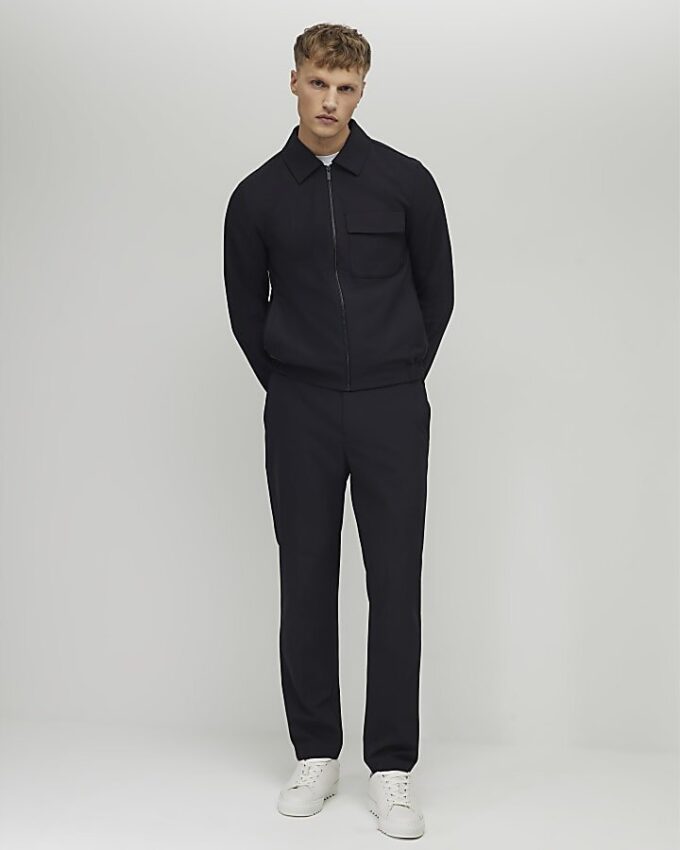 Black Skinny Fit Harrington Jacket