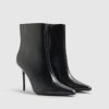 Black Skinny Heel Pointed Ankle Boots