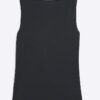 Black Sleeveless Boat Neck Top