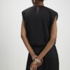 Black Sleeveless Bubble Hem Top