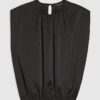 Black Sleeveless Bubble Hem Top