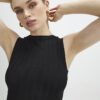 Black Sleeveless Wide Ribbed Tank Top
