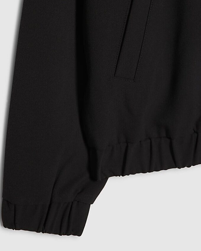 Black Slim Fit Bomber Jacket