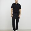 Black Slim Fit Knitted Polo Shirt