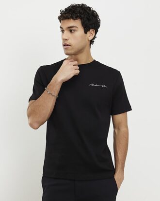 Black Slim Fit Modern Era Graphic T-shirt