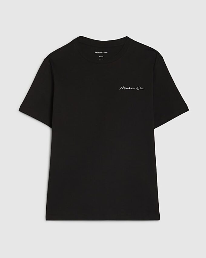 Black Slim Fit Modern Era Graphic T-shirt