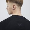 Black Slim Fit Nylon Hybrid Sweatshirt