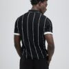 Black Slim Fit Pinstripe Polo Shirt