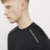 Black Slim Fit Piped T-Shirt