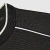 Black Slim Fit Piped T-Shirt
