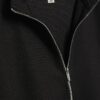 Black Slim Fit Pique Funnel Jacket