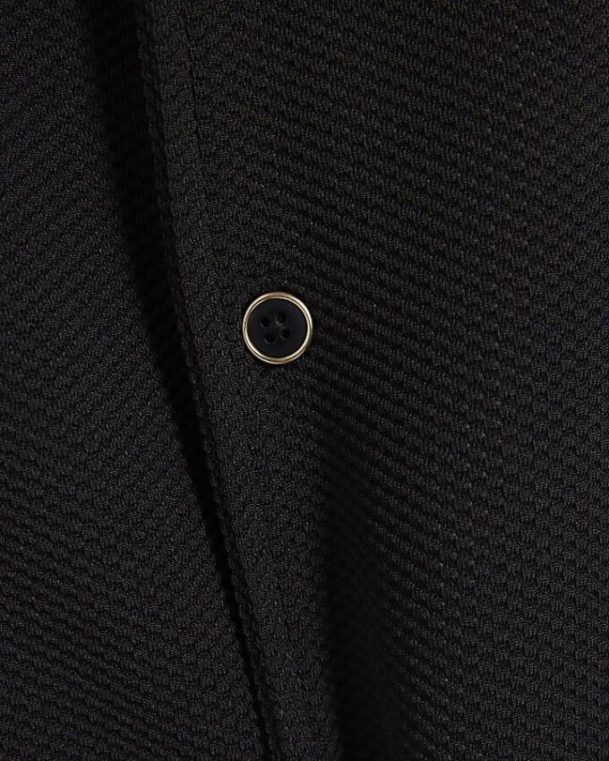 Black Slim Fit Revere Shirt