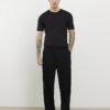 Black Slim Fit Ribbed T-Shirt