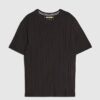 Black Slim Fit Ribbed T-Shirt