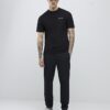 Black Slim Fit Textured Ame Saint T-Shirt