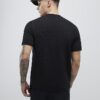 Black Slim Fit Textured Ame Saint T-Shirt