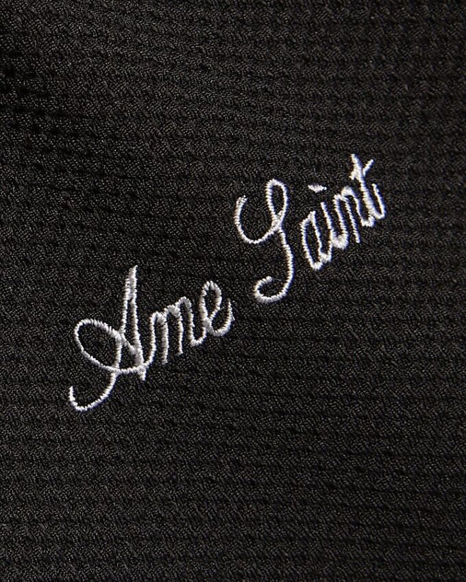 Black Slim Fit Textured Ame Saint T-Shirt