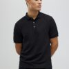 Black Slim Fit Textured Polo Shirt