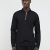 Black Slim Fit Textured Polo Shirt