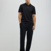 Black Slim Fit Textured Polo Shirt
