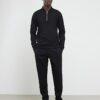 Black Slim Fit Textured Polo Shirt