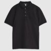 Black Slim Fit Textured Polo Shirt