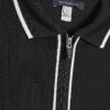 Black Slim Fit Textured Zip Tipped Polo Shirt