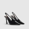 Black Slingback Logo Court Heels