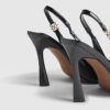 Black Slingback Logo Court Heels